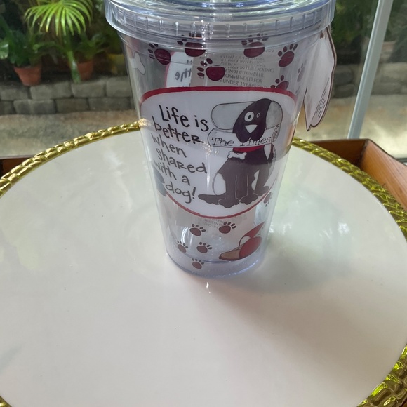 Adorable 17oz Acrylic Dog Tumbler W/Straw NWT - Picture 2 of 8